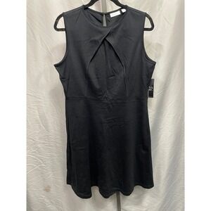 New York Company Black Sleeveless Twist Front Sheath Dress XL